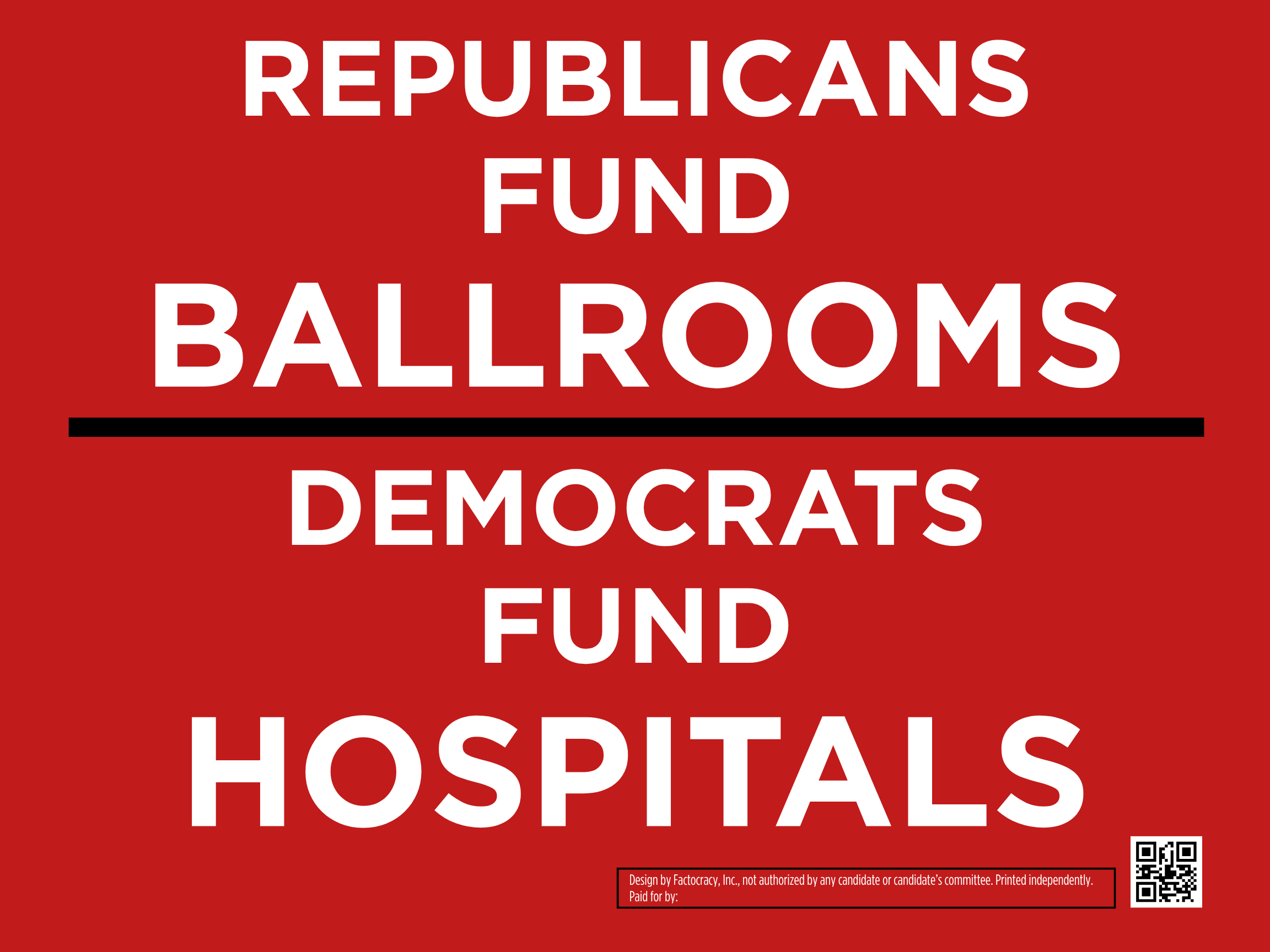 Republicans Fund Ballrooms / Democrats Fund Hospitals