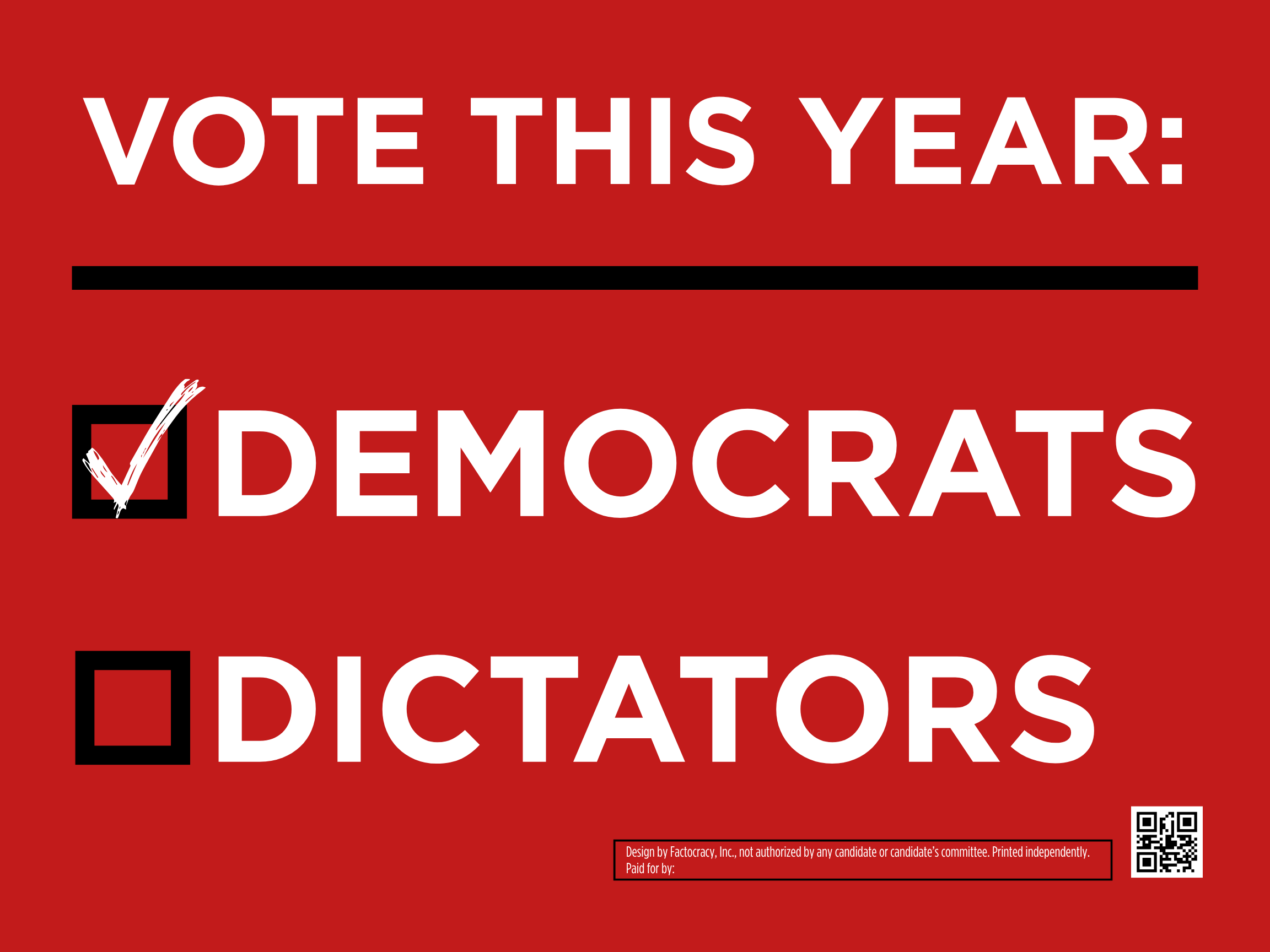 Vote This Year: Democrats vs Dictators