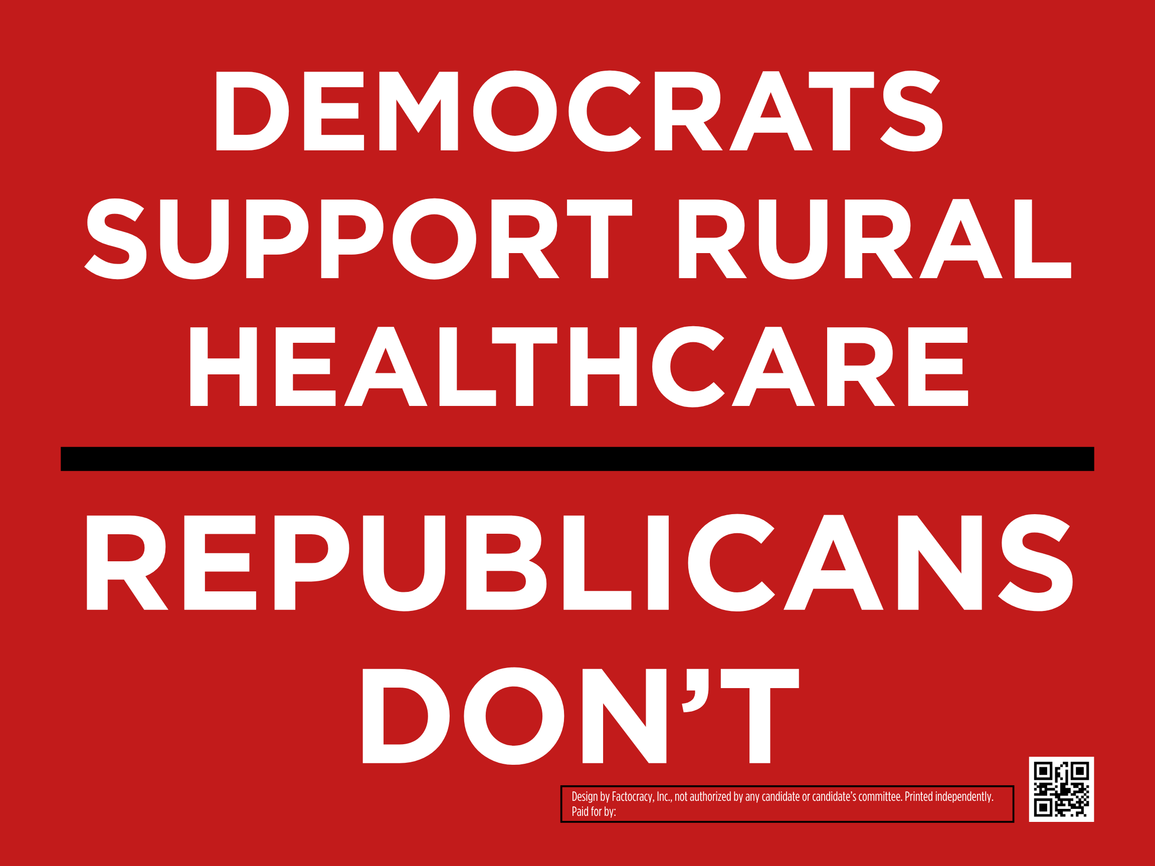 Democrats Support Rural Healthcare